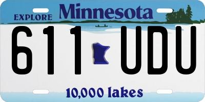 MN license plate 611UDU