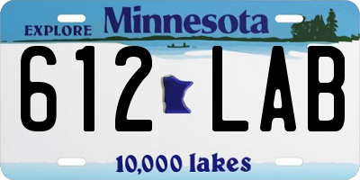 MN license plate 612LAB