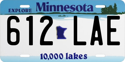 MN license plate 612LAE