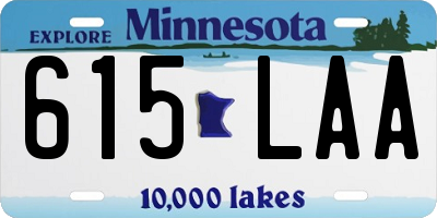 MN license plate 615LAA