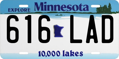 MN license plate 616LAD