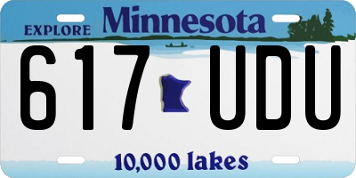 MN license plate 617UDU