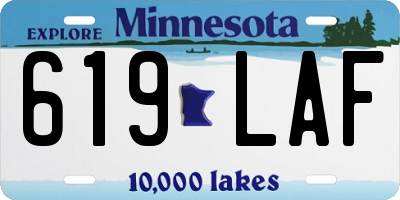 MN license plate 619LAF