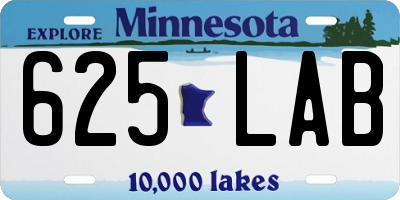MN license plate 625LAB