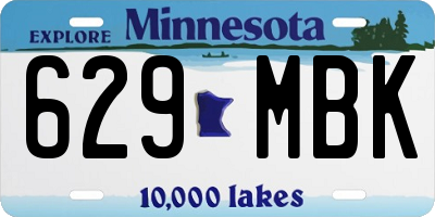 MN license plate 629MBK