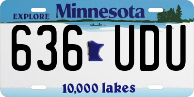 MN license plate 636UDU