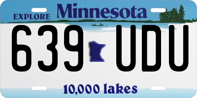 MN license plate 639UDU