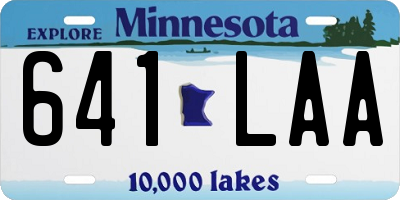 MN license plate 641LAA