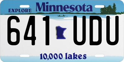MN license plate 641UDU