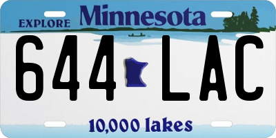 MN license plate 644LAC