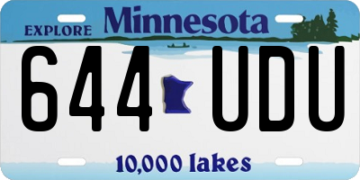 MN license plate 644UDU