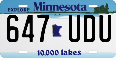 MN license plate 647UDU