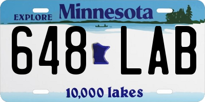 MN license plate 648LAB