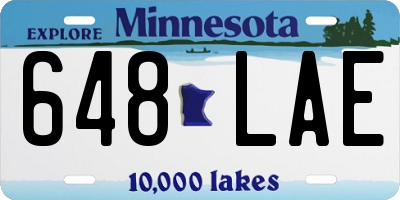 MN license plate 648LAE