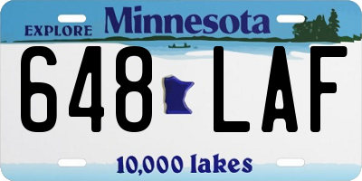 MN license plate 648LAF