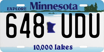 MN license plate 648UDU