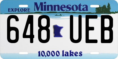 MN license plate 648UEB
