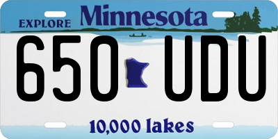 MN license plate 650UDU