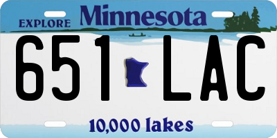 MN license plate 651LAC