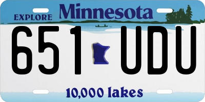 MN license plate 651UDU