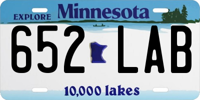 MN license plate 652LAB