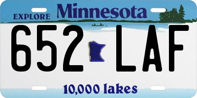 MN license plate 652LAF