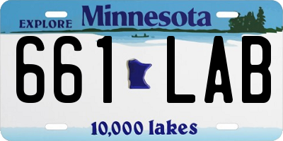 MN license plate 661LAB