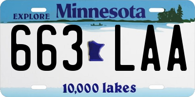 MN license plate 663LAA