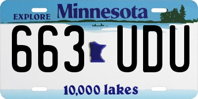 MN license plate 663UDU