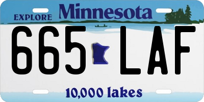 MN license plate 665LAF
