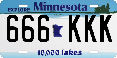MN license plate 666KKK