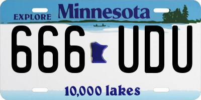 MN license plate 666UDU