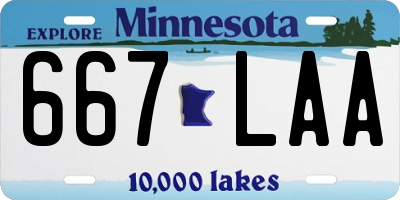 MN license plate 667LAA