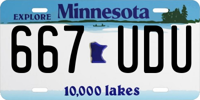 MN license plate 667UDU