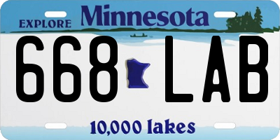MN license plate 668LAB