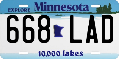 MN license plate 668LAD