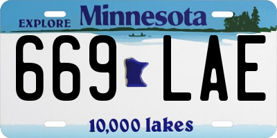 MN license plate 669LAE