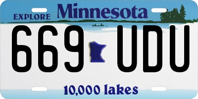 MN license plate 669UDU