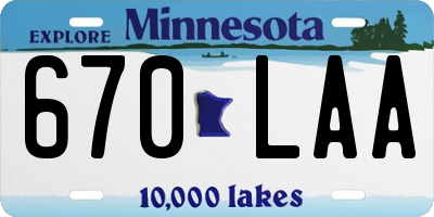 MN license plate 670LAA