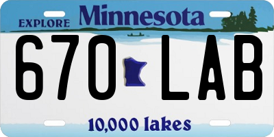 MN license plate 670LAB