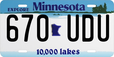 MN license plate 670UDU