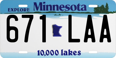 MN license plate 671LAA