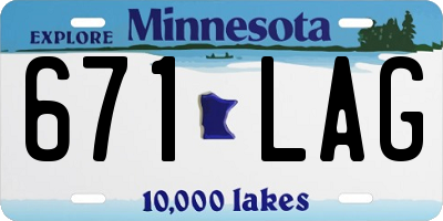 MN license plate 671LAG