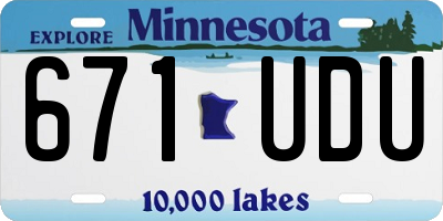 MN license plate 671UDU