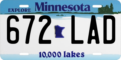 MN license plate 672LAD