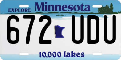 MN license plate 672UDU