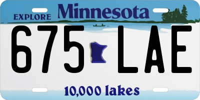 MN license plate 675LAE