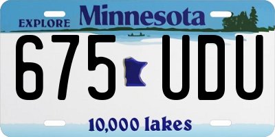 MN license plate 675UDU