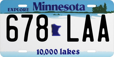 MN license plate 678LAA