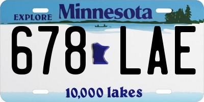 MN license plate 678LAE
